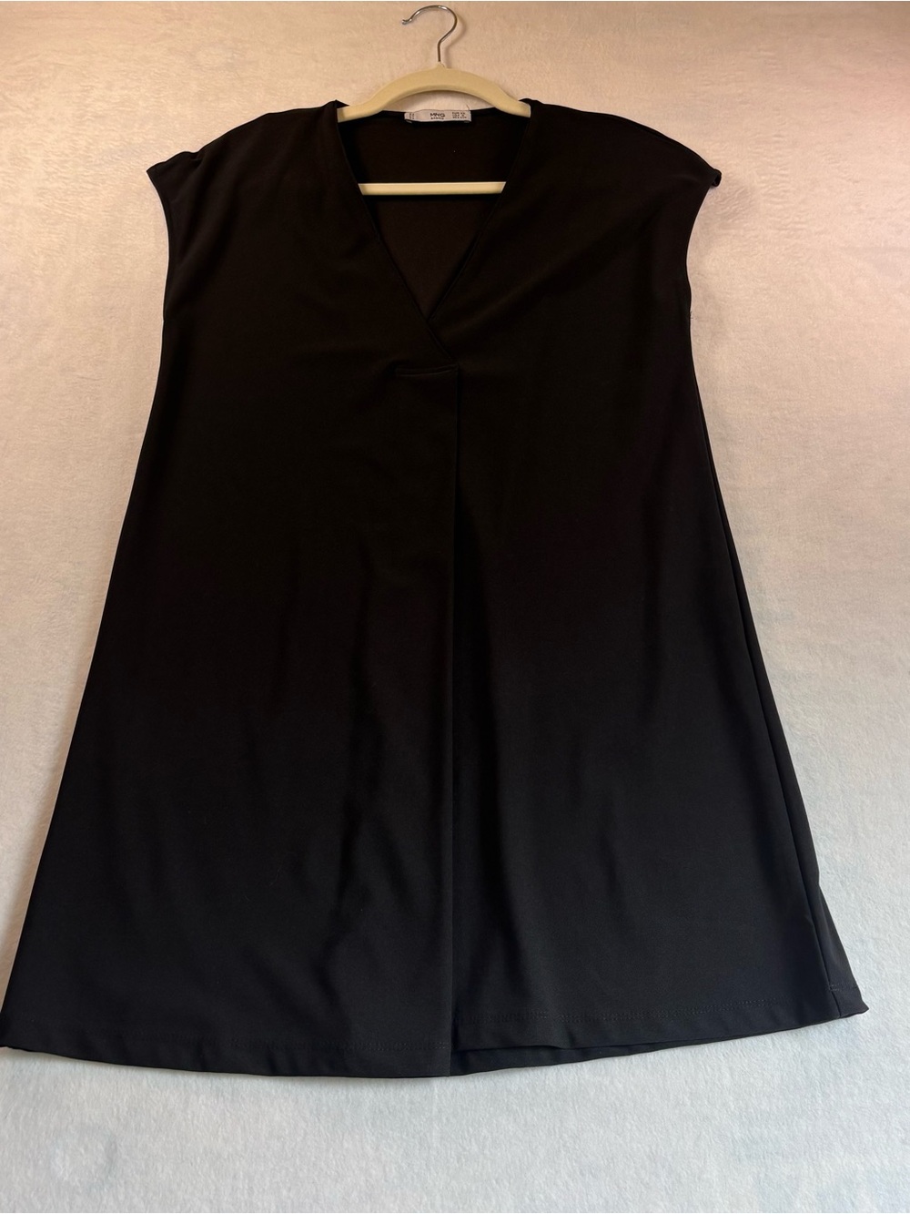 Black MNG V-Neck Sleeveless Tunic Dress